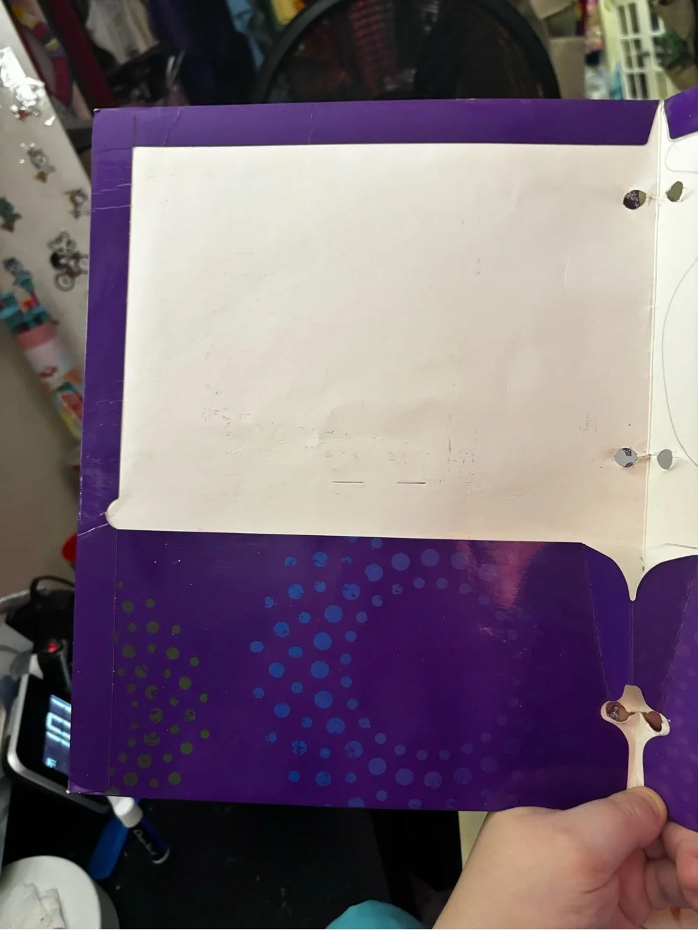 Purple Glitter 3-Ring Binder - Stylish Home Office Organizer